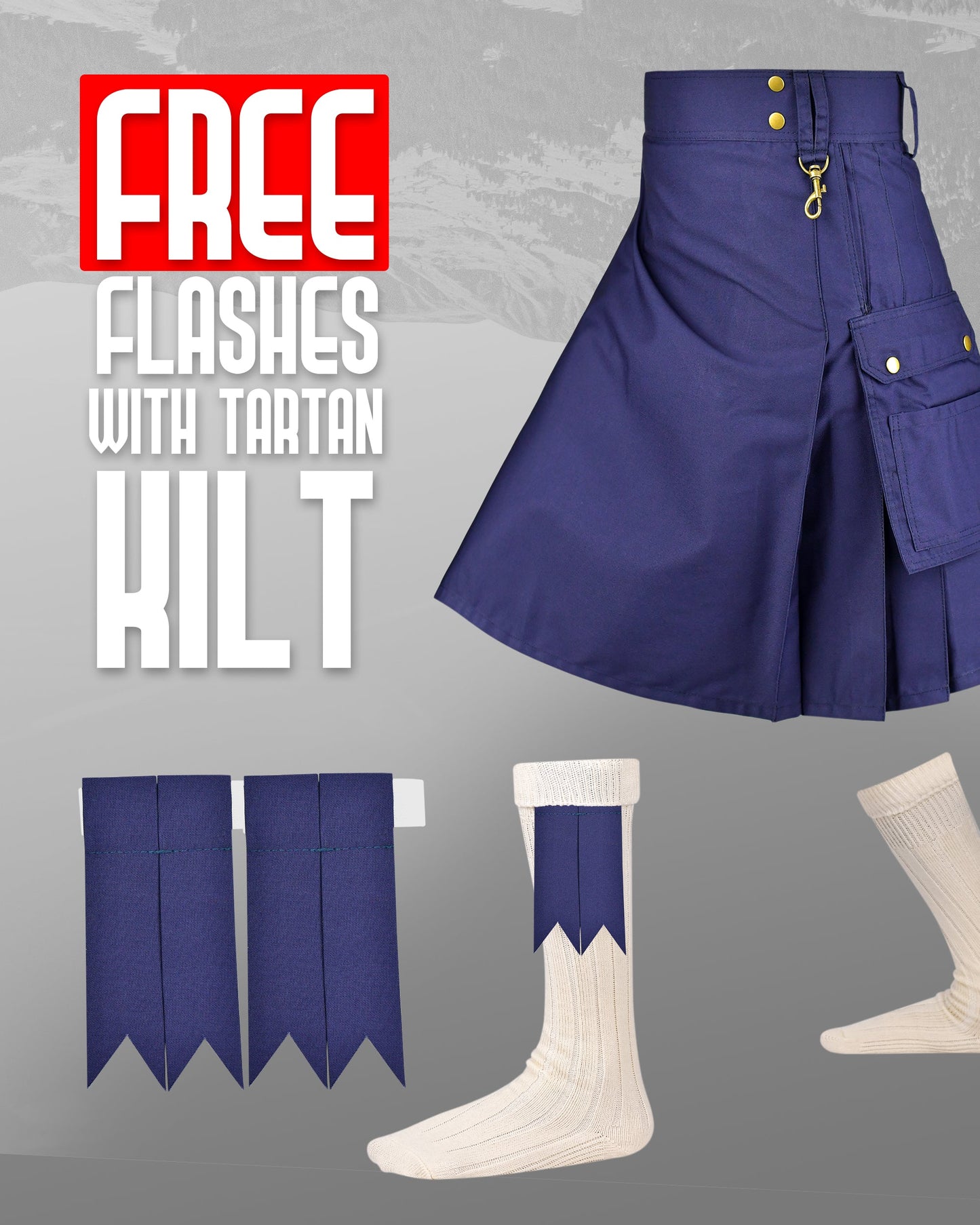 Phantom Modern Utility Kilt | Blue