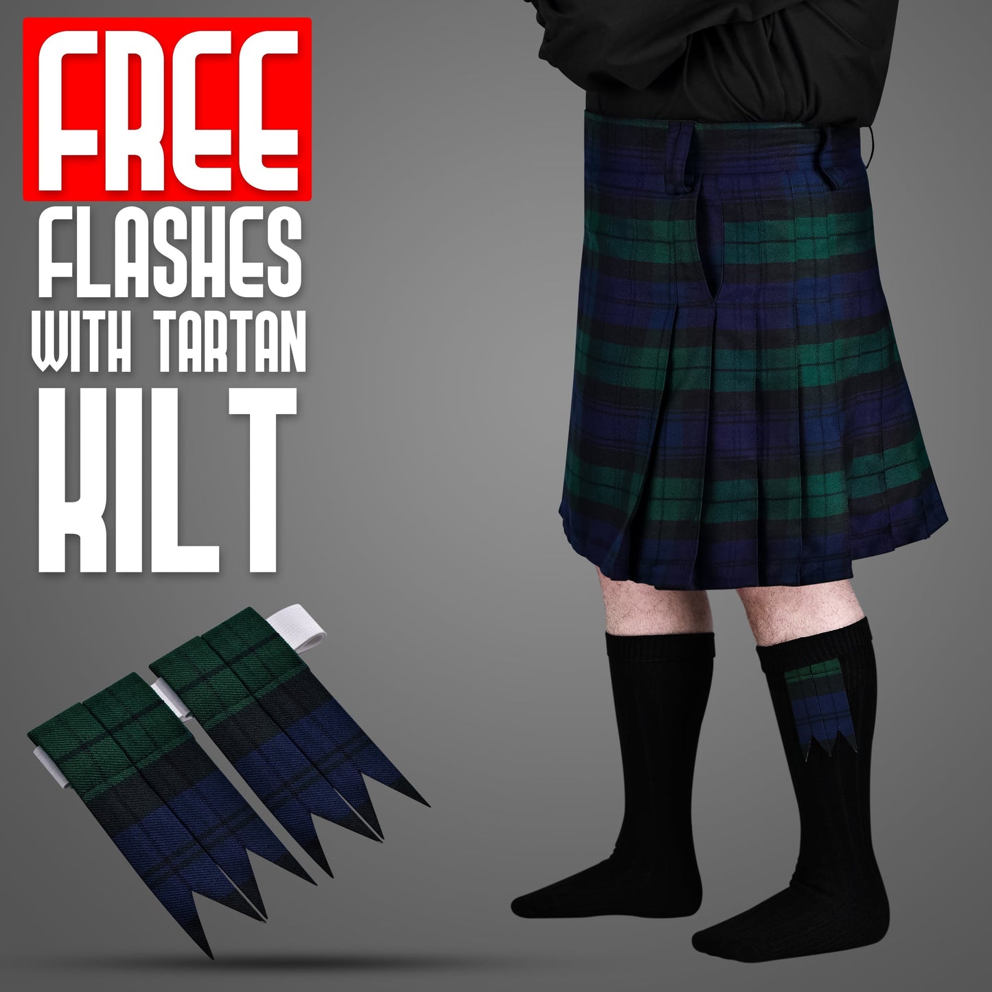 Sports kilt For Men - Athletic Kilt P.V. 8 Yard | Velcro Closing | Big & Tall