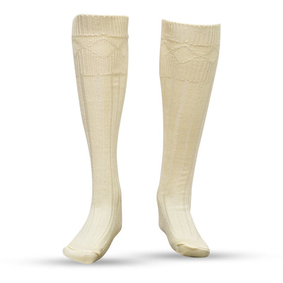 Comfortable Wool Blend Cream Kilt Hose | High-Quality Kilt Socks