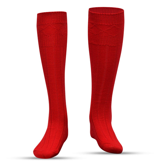 Comfortable Wool Blend Red Kilt Hose | High-Quality Kilt Socks