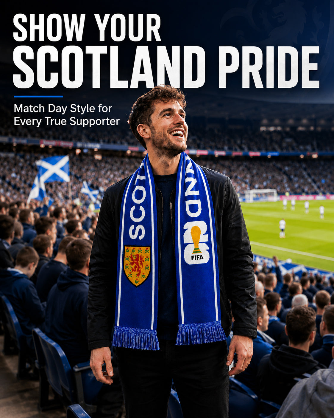 Scotland FIFA Fan Muffler - Thick Double Knit Supporter Scarf