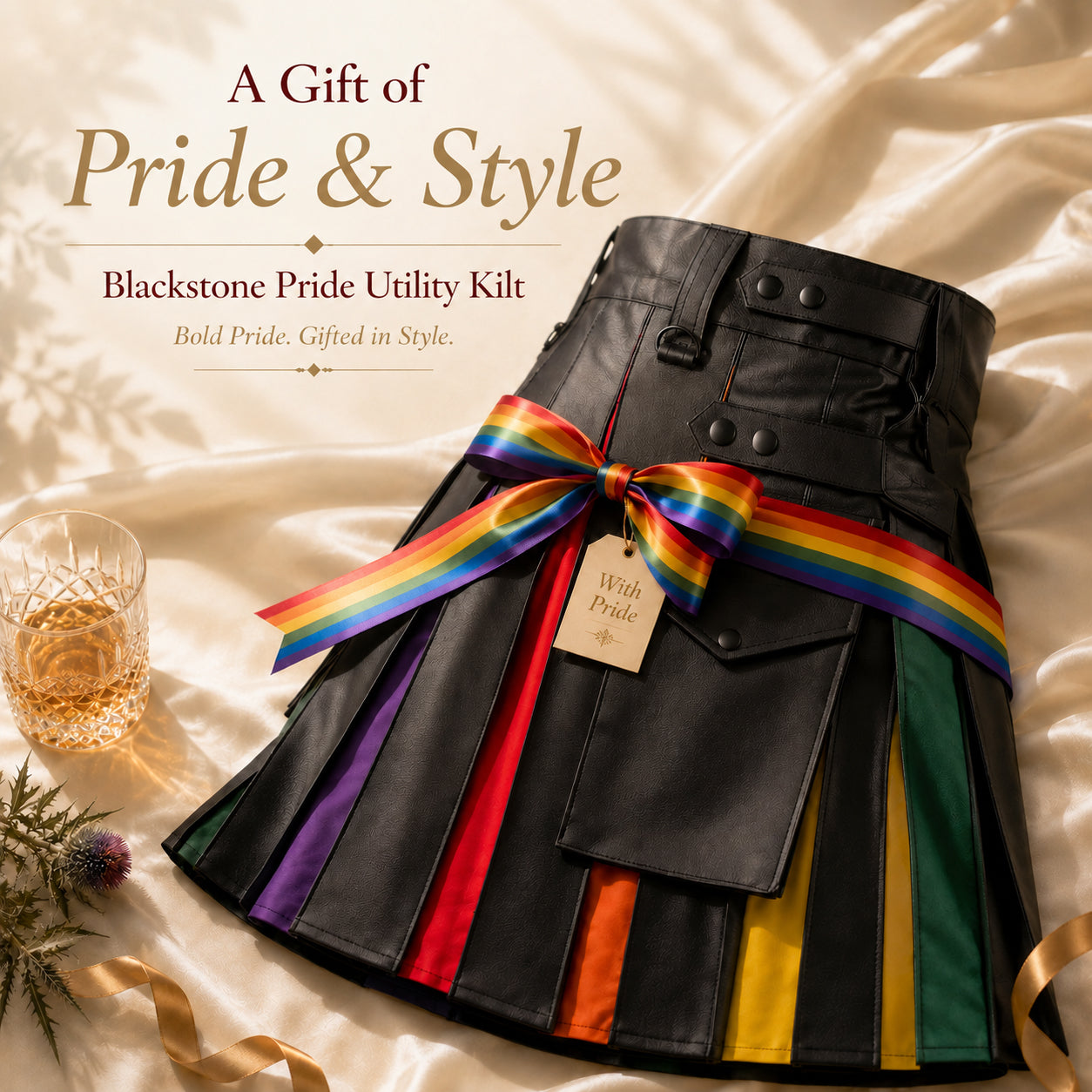 Blackstone Pride Utility Kilt | Unisex PU Leather