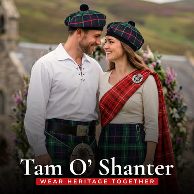 Tam O'Shanter Hat with Pompom | Green Leslie Tartan