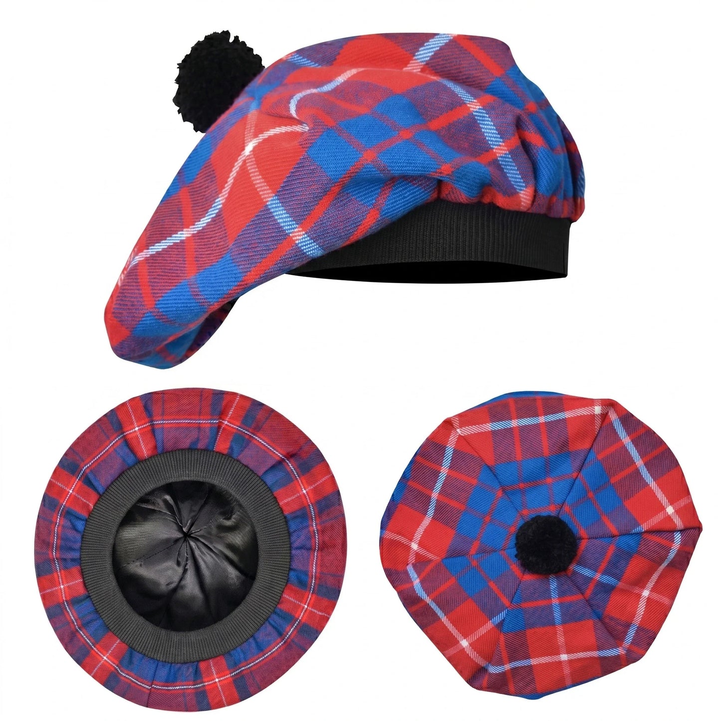 Tam O'Shanter Hat with Pompom | Hamilton Red Tartan