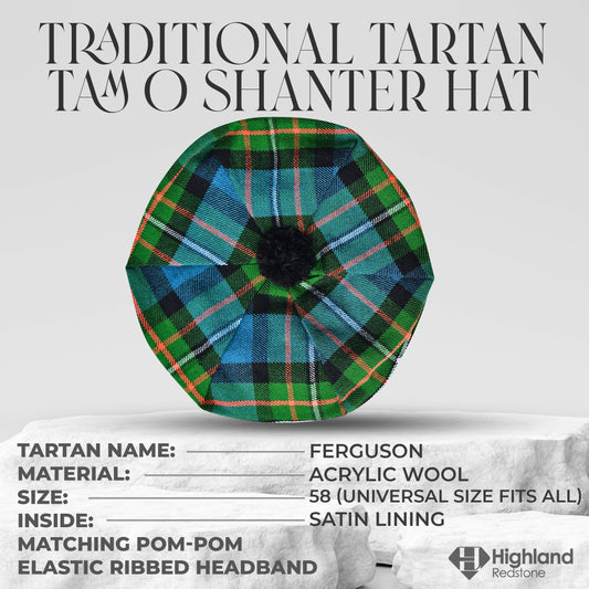 Tam O'Shanter Hat with Pompom | Ferguson Tartan