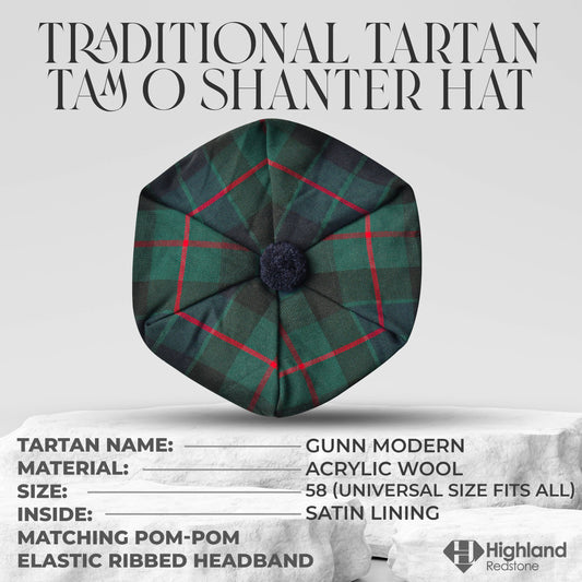 Tam O'Shanter Hat with Pompom | Gunn Modern Tartan