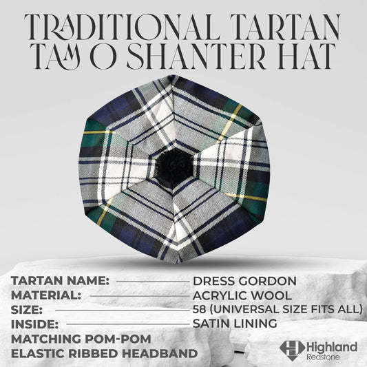 Tam O'Shanter Hat with Pompom | Dress Gordon Tartan