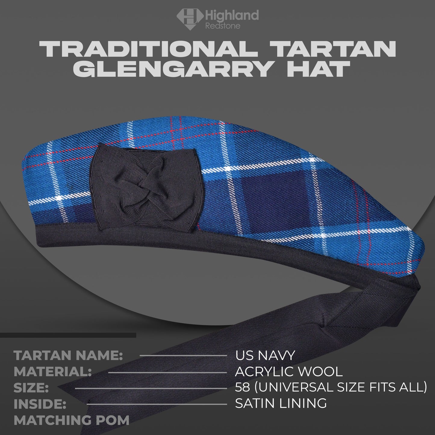 Official US Navy Glengarry Hat with Emblem