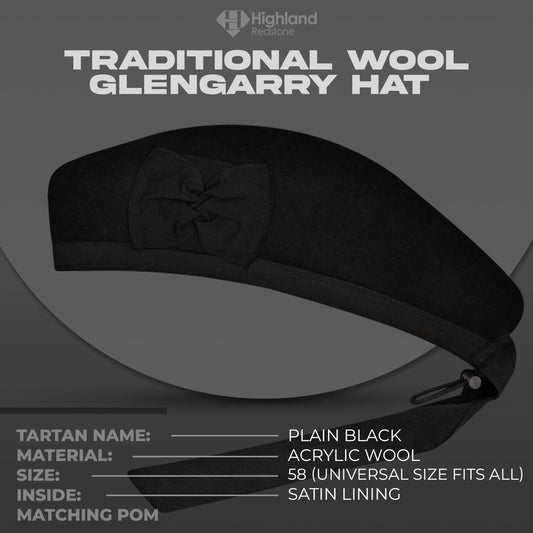 Glengarry Hat | Plain Black