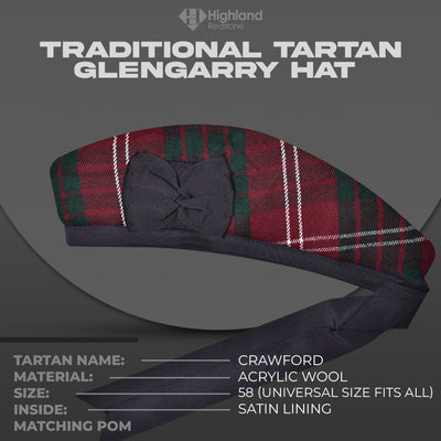 Crawford Glengarry Hat - Highland Redstone