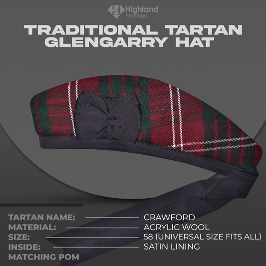 Crawford Glengarry Hat - Highland Redstone