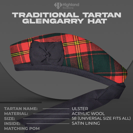 Traditional Ulster Glengarry Hat with Ribbons