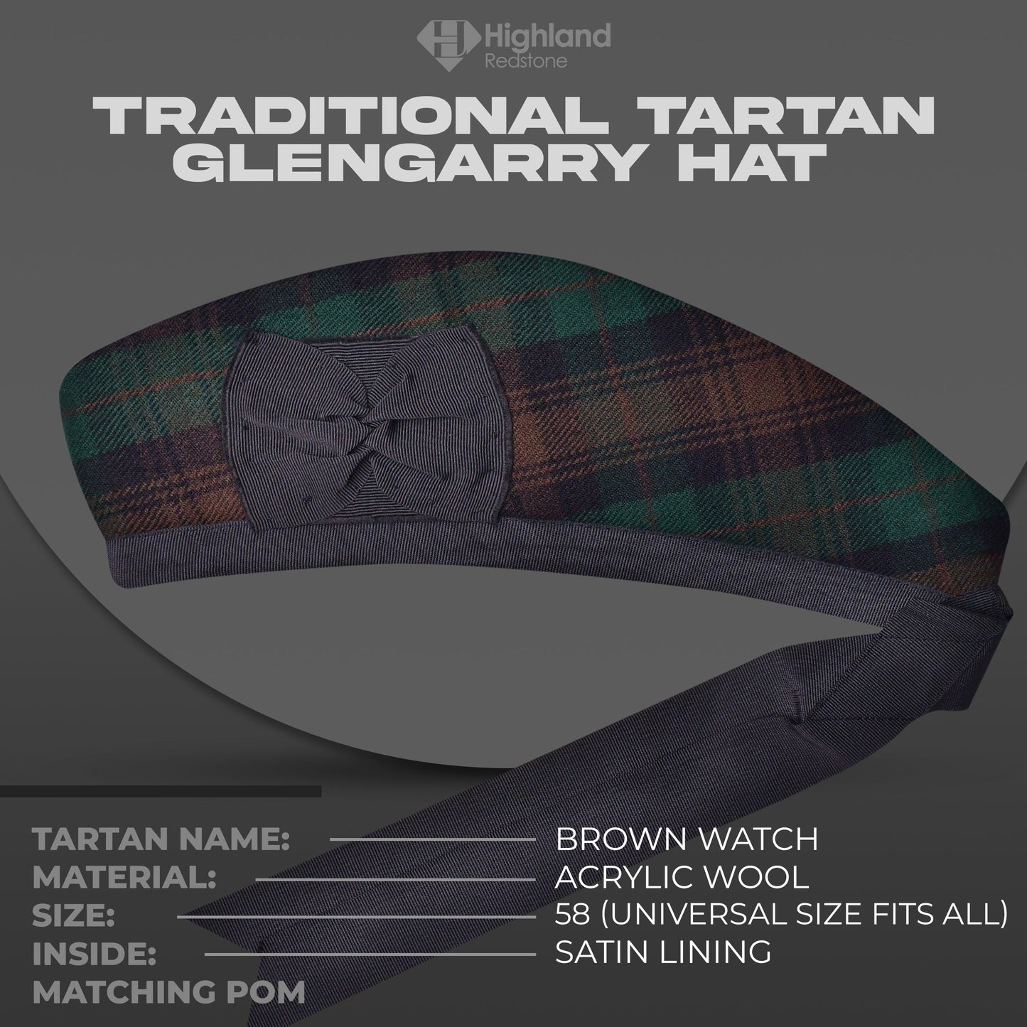 Glengarry Hat | Brown Watch