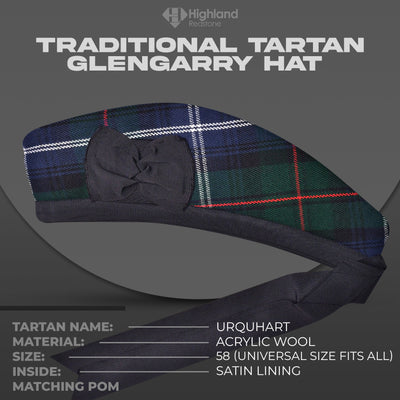 Traditional Urquhart Glengarry Hat with Ribbons
