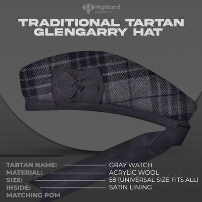 Glengarry Hat | Gray Watch