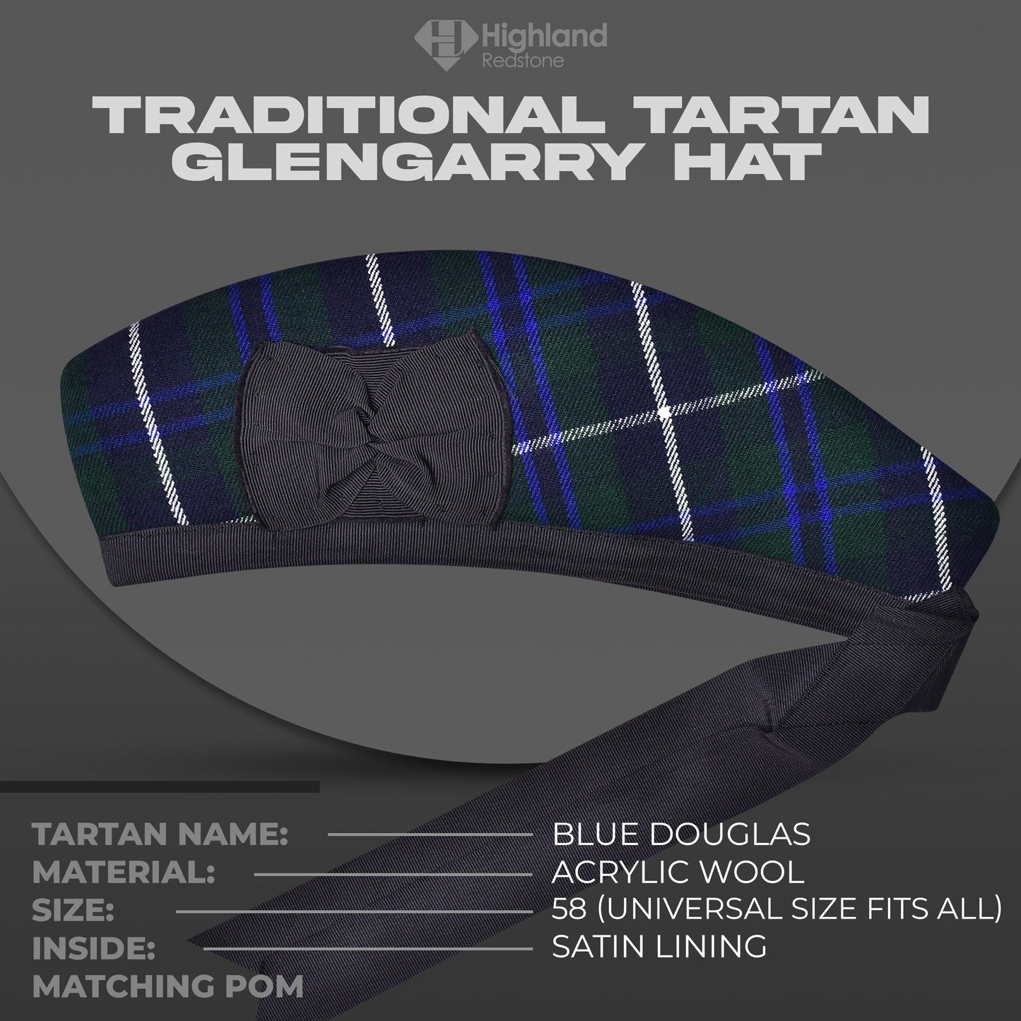 Glengarry Hat | Blue Douglas