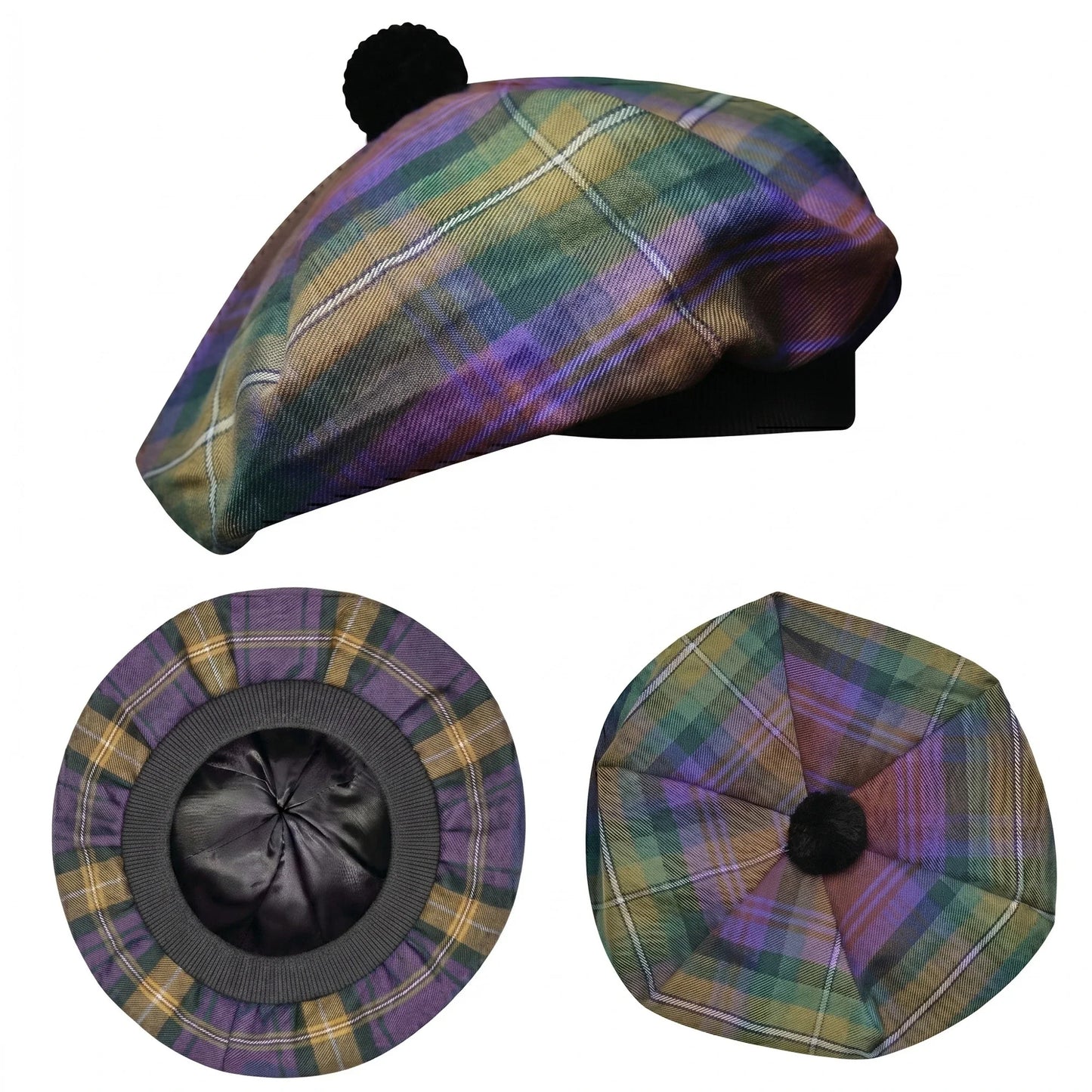 Tam O'Shanter Hat with Pompom | Isle of Skye Tartan