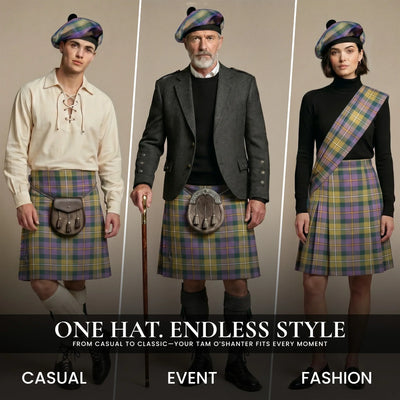 Tam O'Shanter Hat with Pompom | Isle of Skye Tartan