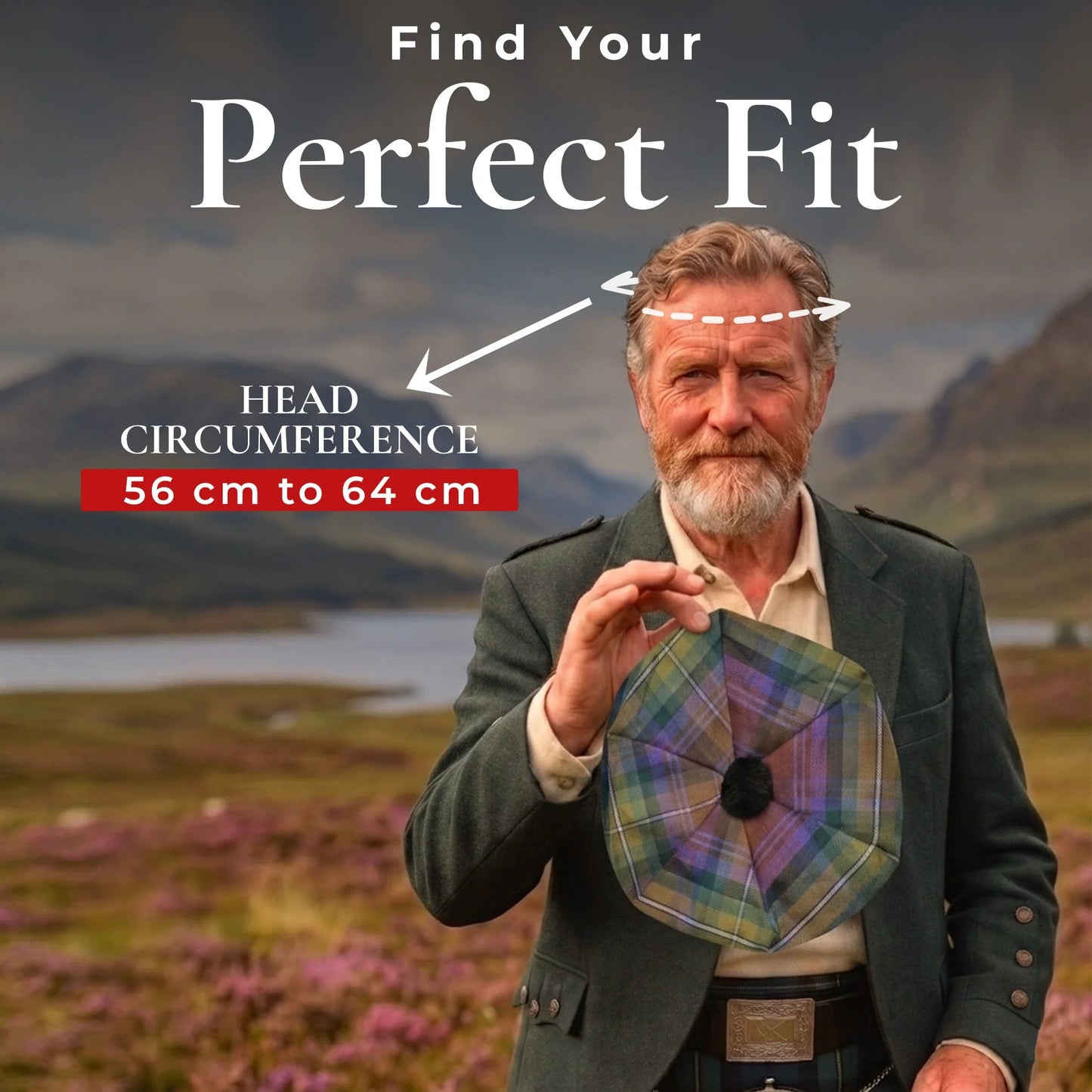 Tam O'Shanter Hat with Pompom | Isle of Skye Tartan