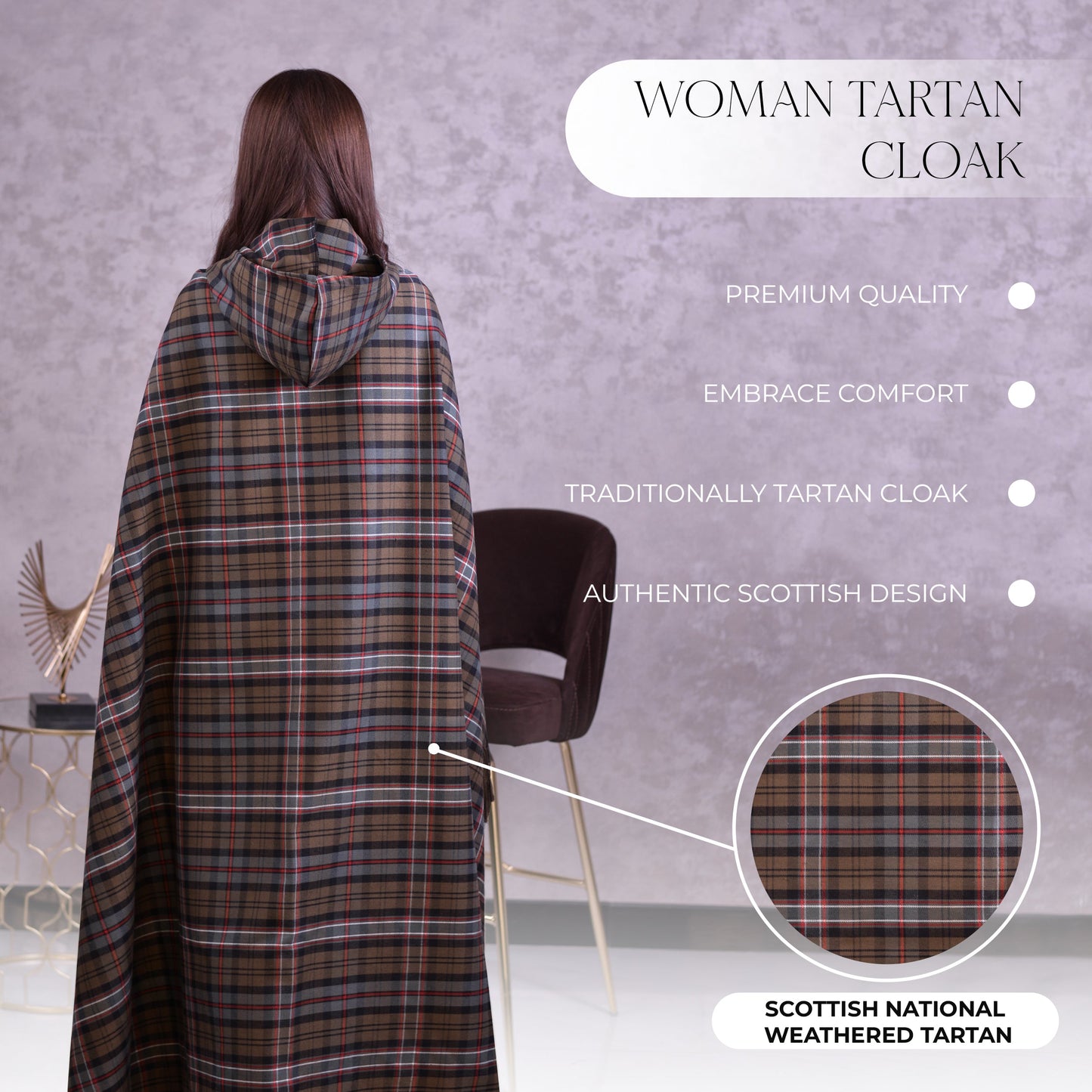 Women Tartan Cloak - Scottish Heritage Weathered
