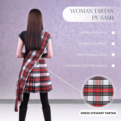 Women's Sash in Dress Stewart Tartan