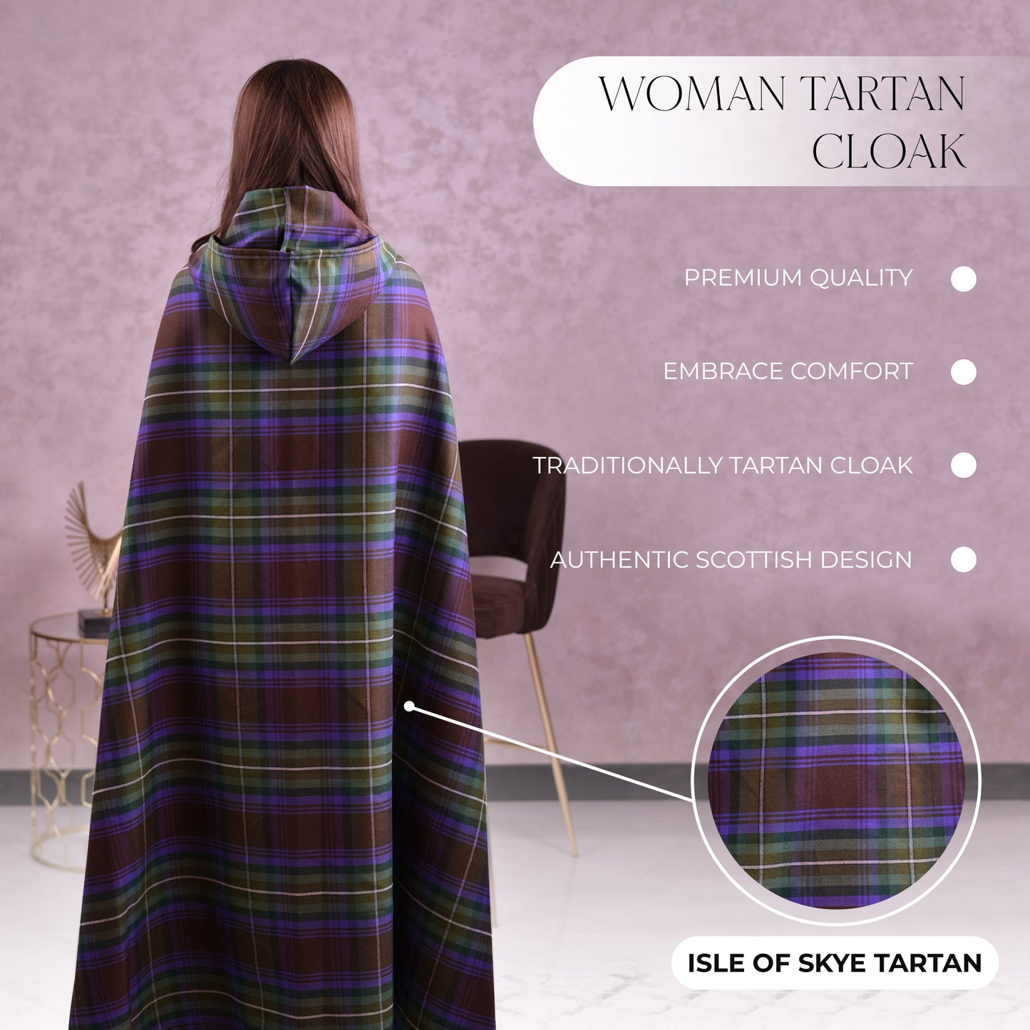 Women Tartan Cloak - Isle of Skye