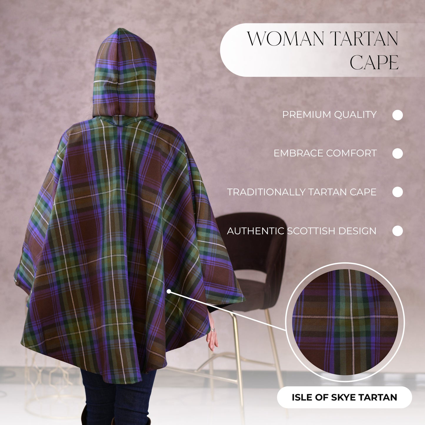 Women’s Cape in Isle of Skye Tartan