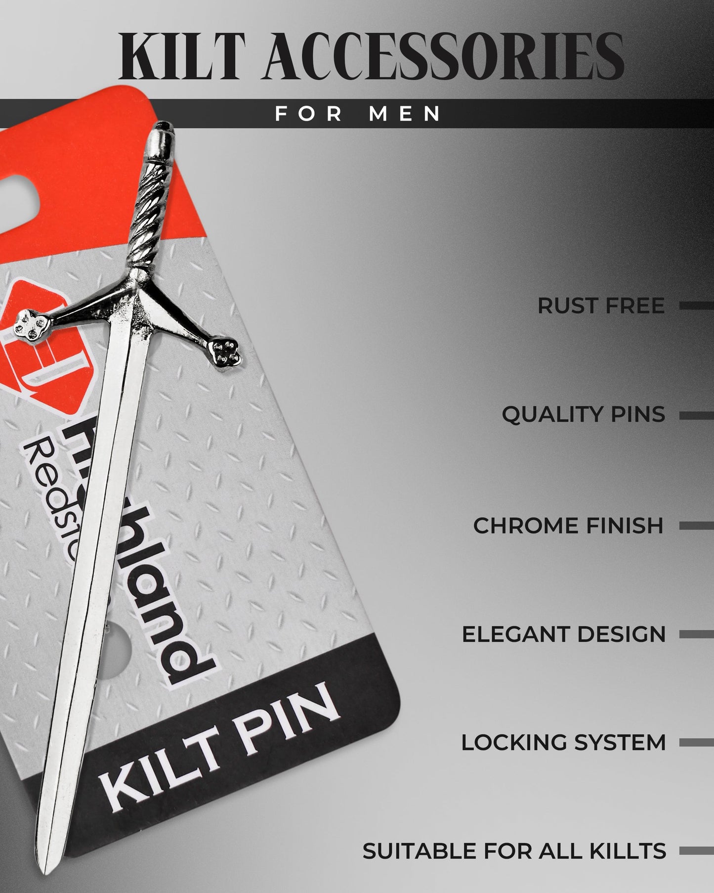 Scottish Kilt Pin for men | Pewter Chrome