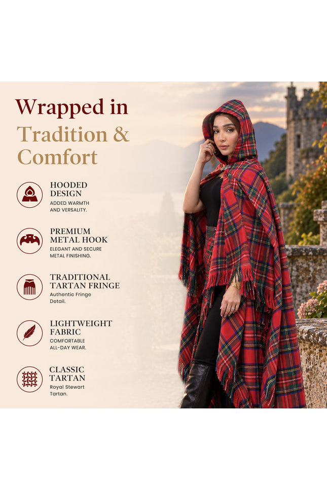 Women Tartan Cloak - Royal Stewart