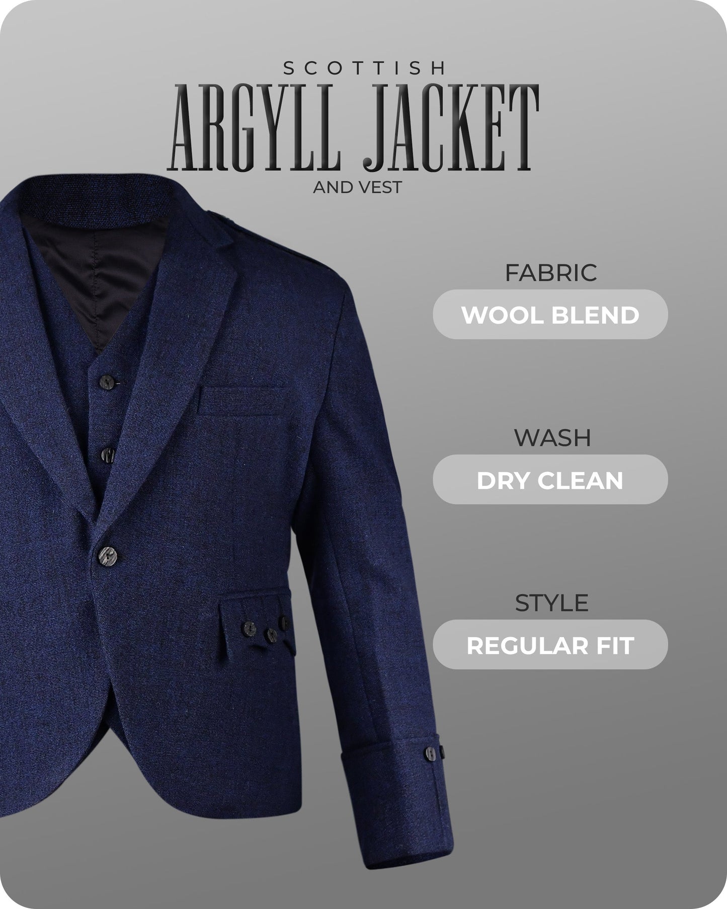 Blue Argyll Jacket & Vest
