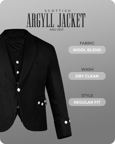 Black Argyll Jacket & Vest