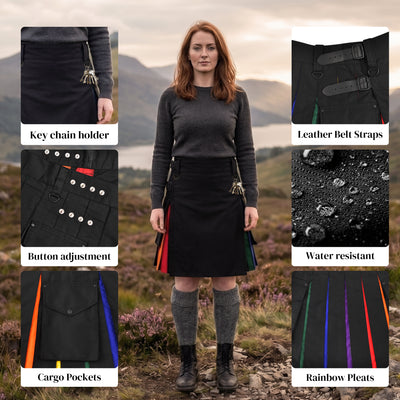 Women's Hybrid Utility Kilt | Rainbow Pride Kilt | Big & Tall