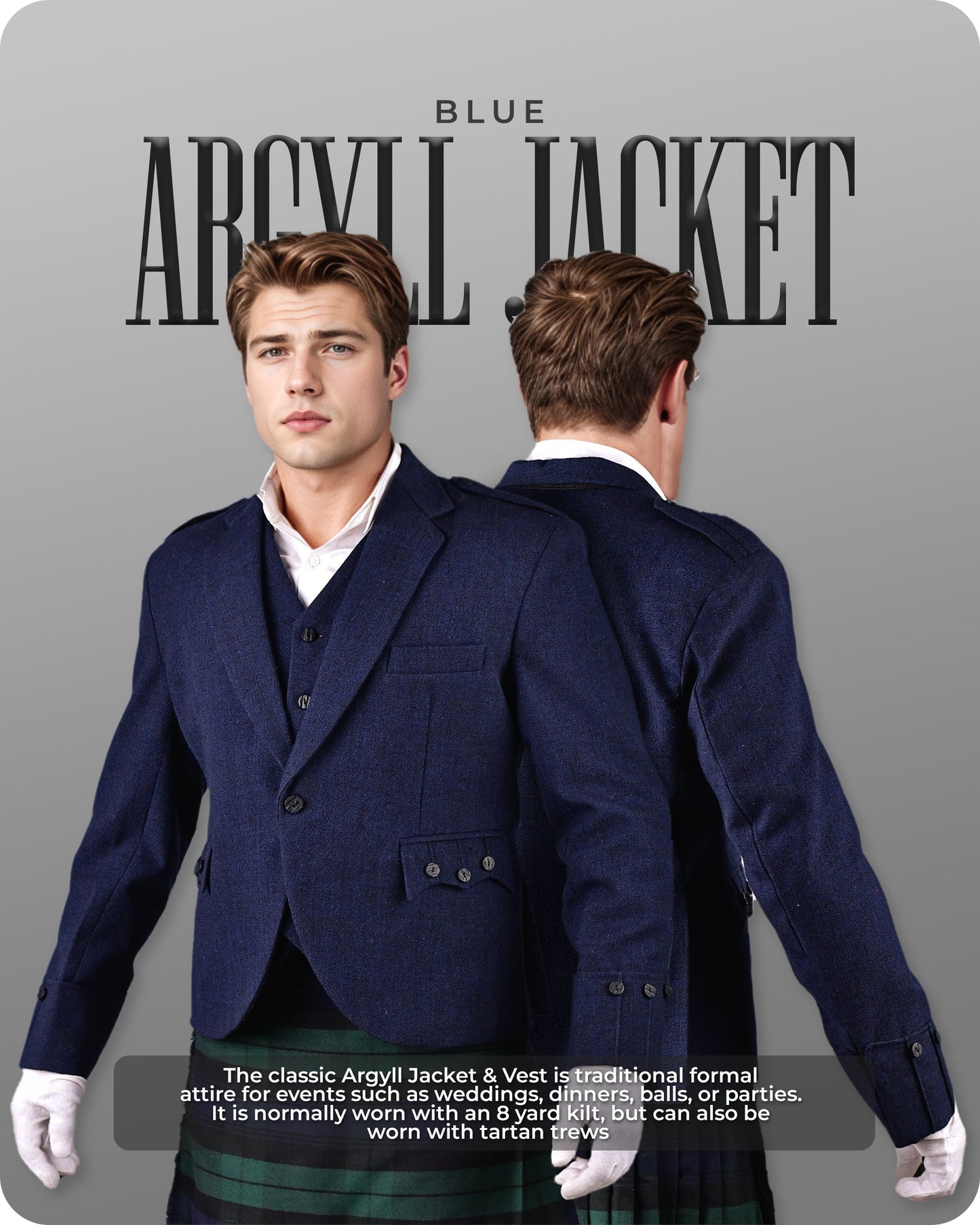 Blue Argyll Jacket & Vest