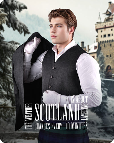 Charcoal Crail Jacket & Vest  -  Italian Tweed Wool | Scottish Formalwear