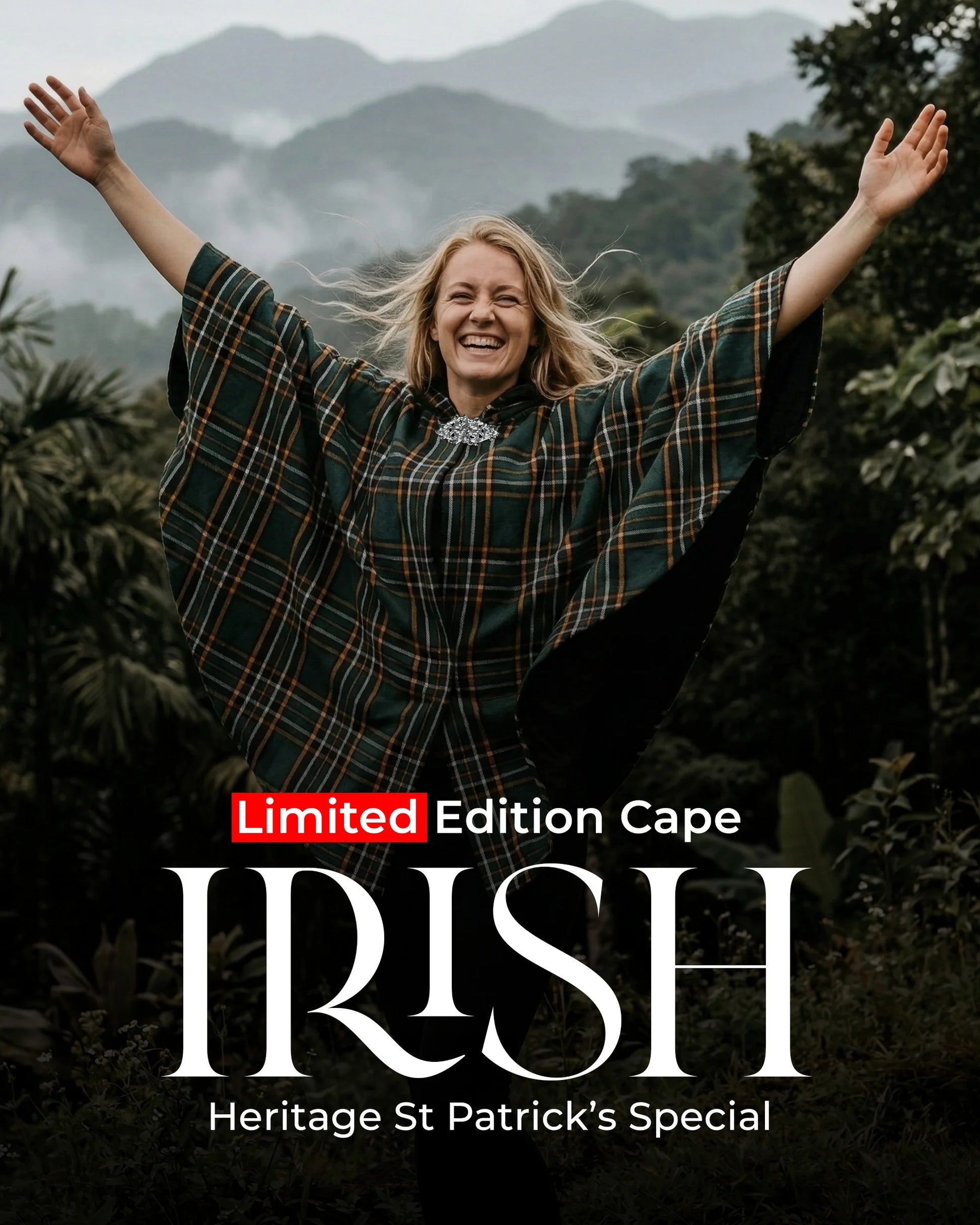 Redstone Ireland Women Tartan Cape - Irish Heritage | Limited Edition – Highland Redstone UK
