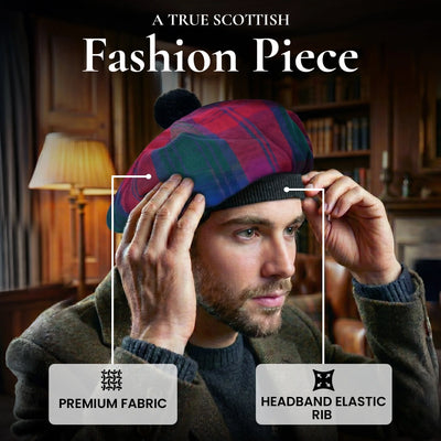 Tam O'Shanter Hat with Pompom | Lindsay Tartan