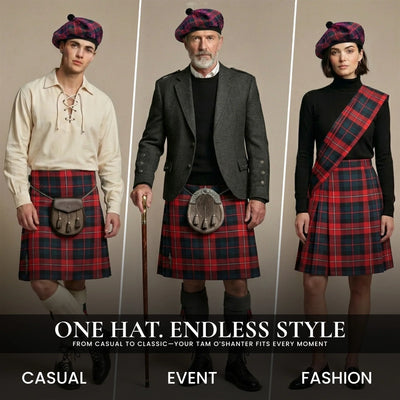 Tam O'Shanter Hat with Pompom | MacDonald Tartan
