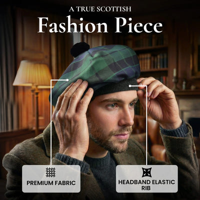 Tam O'Shanter Hat with Pompom | MacKay Modern Tartan