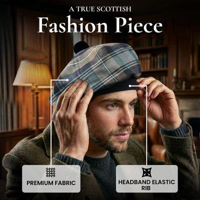 Tam O'Shanter Hat with Pompom | MacKenzie Weathered Tartan