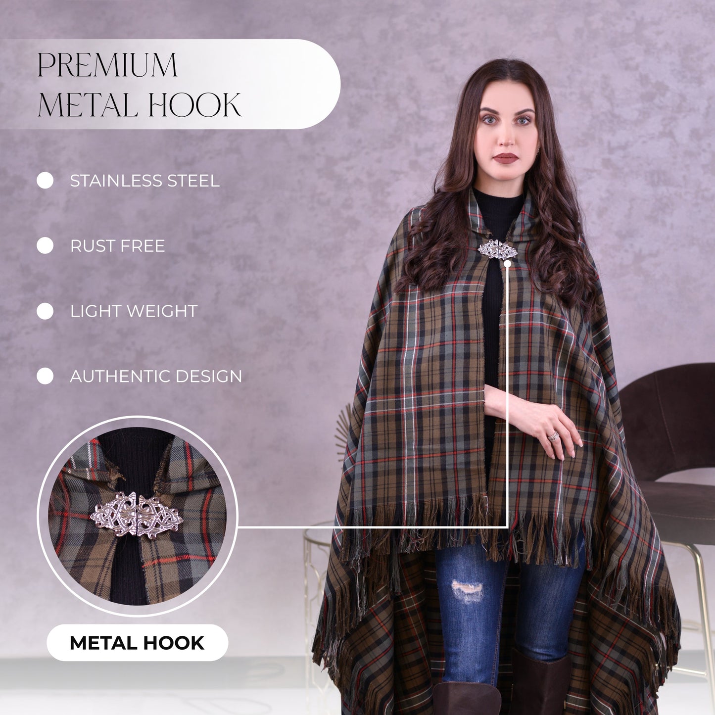 Women Tartan Cloak - Scottish Heritage Weathered