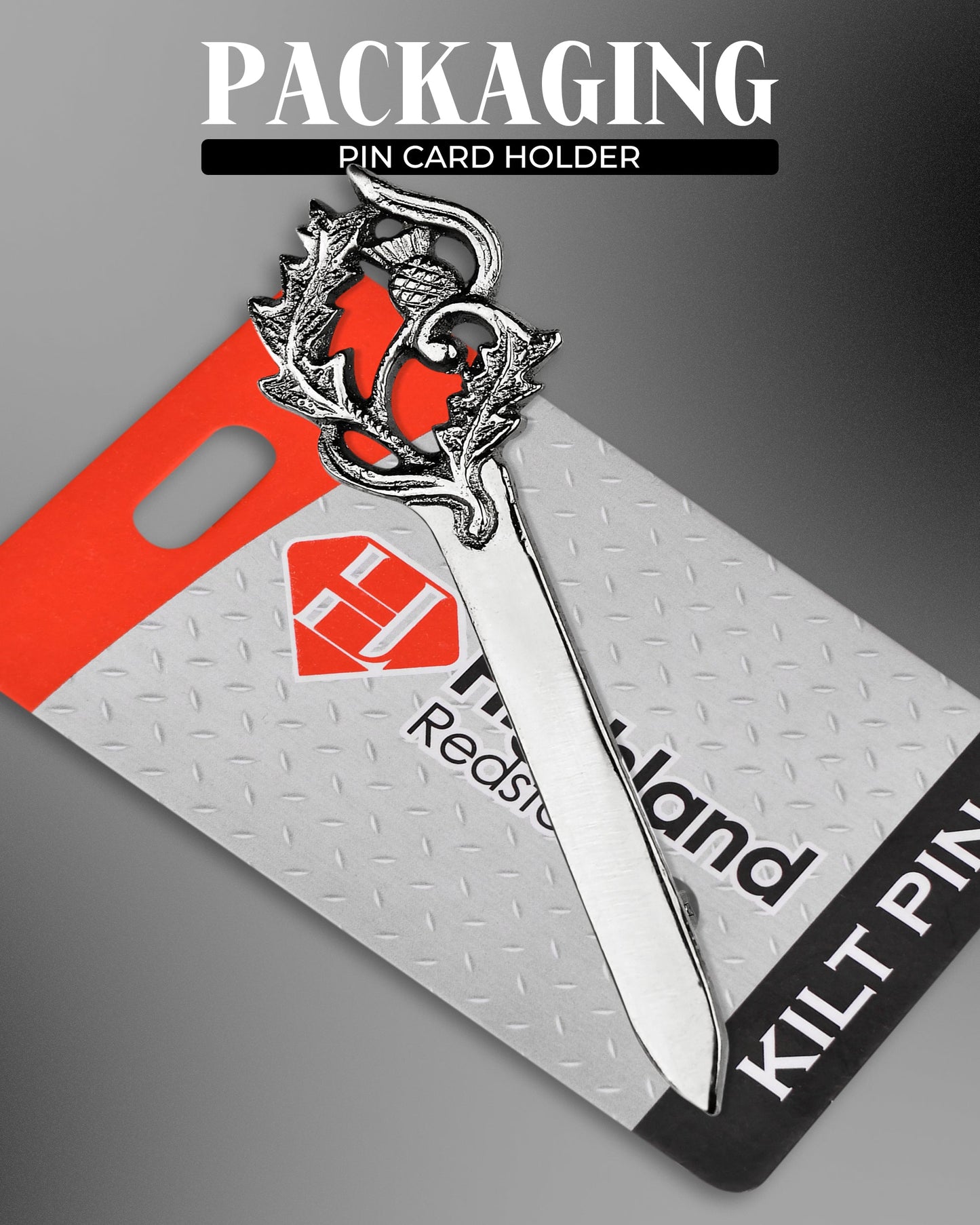 Scottish Kilt Pin for men | Thistle Sword Pewter Chrome