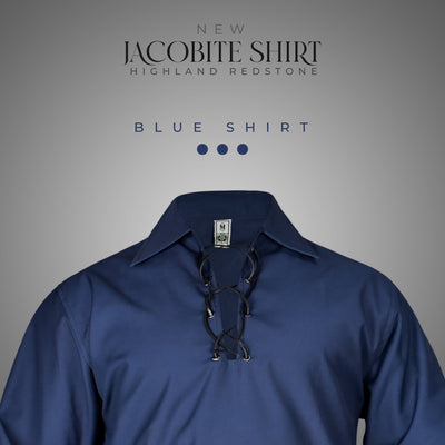Highland Blue Kilt Shirt, made from high-quality fabric, ideal for formal and casual Scottish attire.