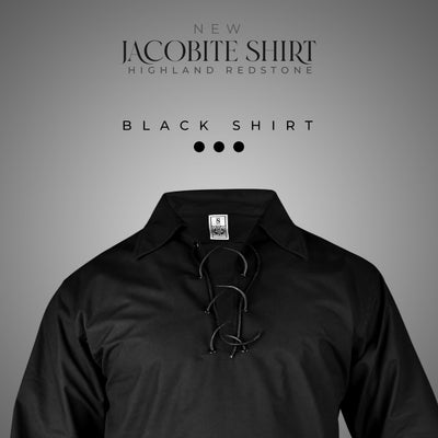 Highland Black Kilt Shirt, made from high-quality fabric, perfect for formal and casual Scottish attire.