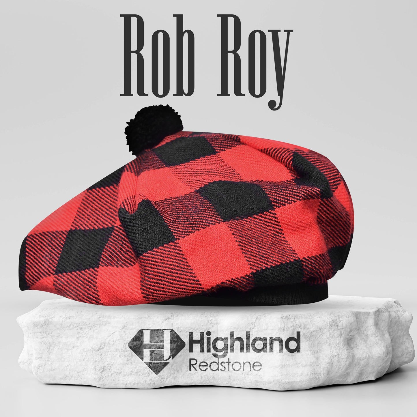 Tam O'Shanter Hat with Pompom in Rob Roy Tartan