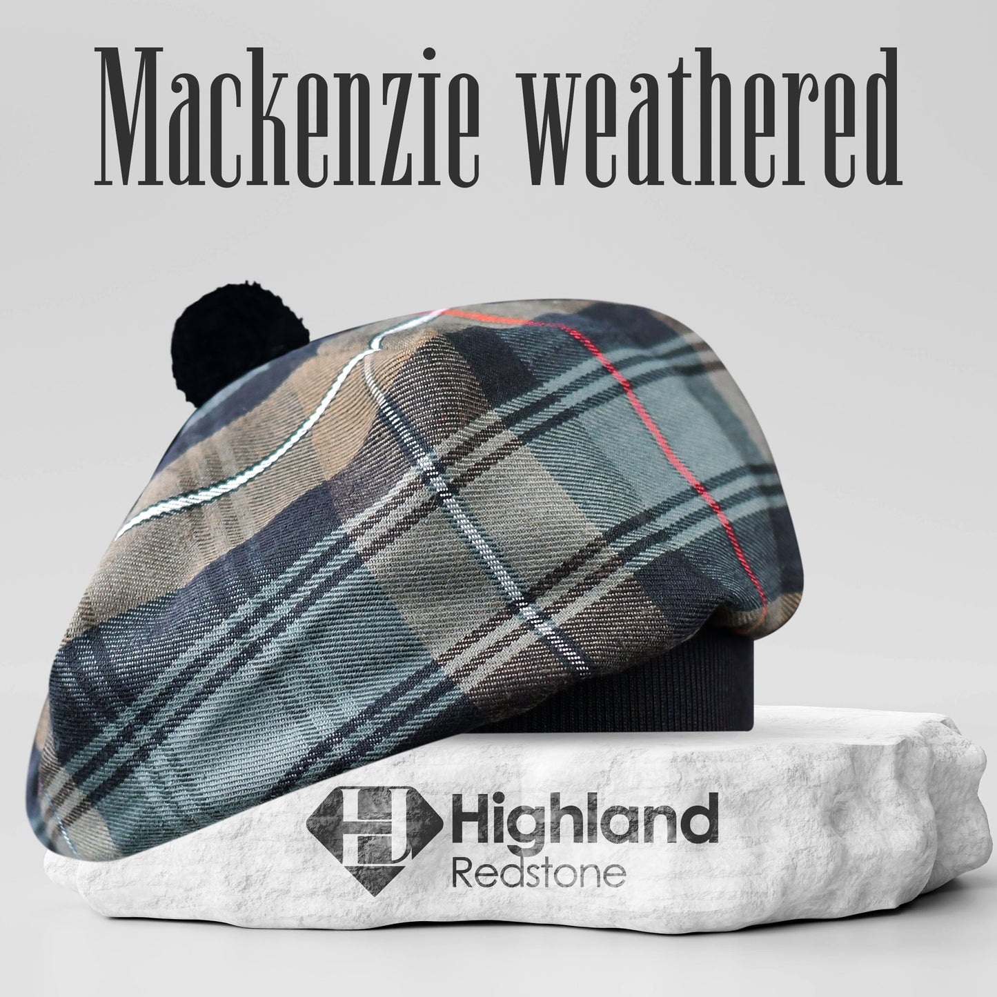 Tam O'Shanter Hat with Pompom | MacKenzie Weathered Tartan
