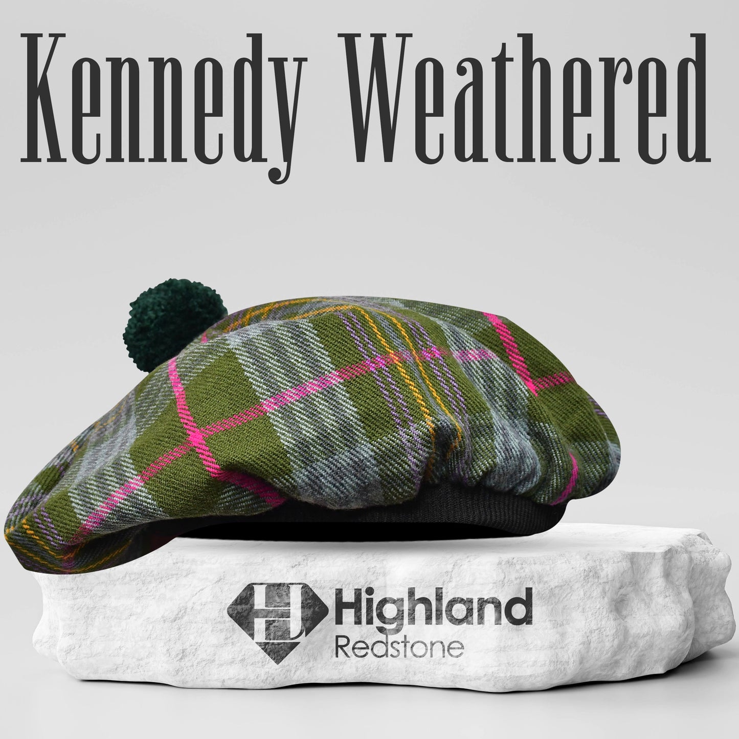 Tam O'Shanter Hat with Pompom in Kennedy Weathered Tartan