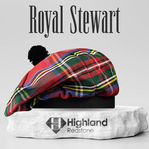 Tam O'Shanter Hat with Pompom | Royal Stewart Tartan