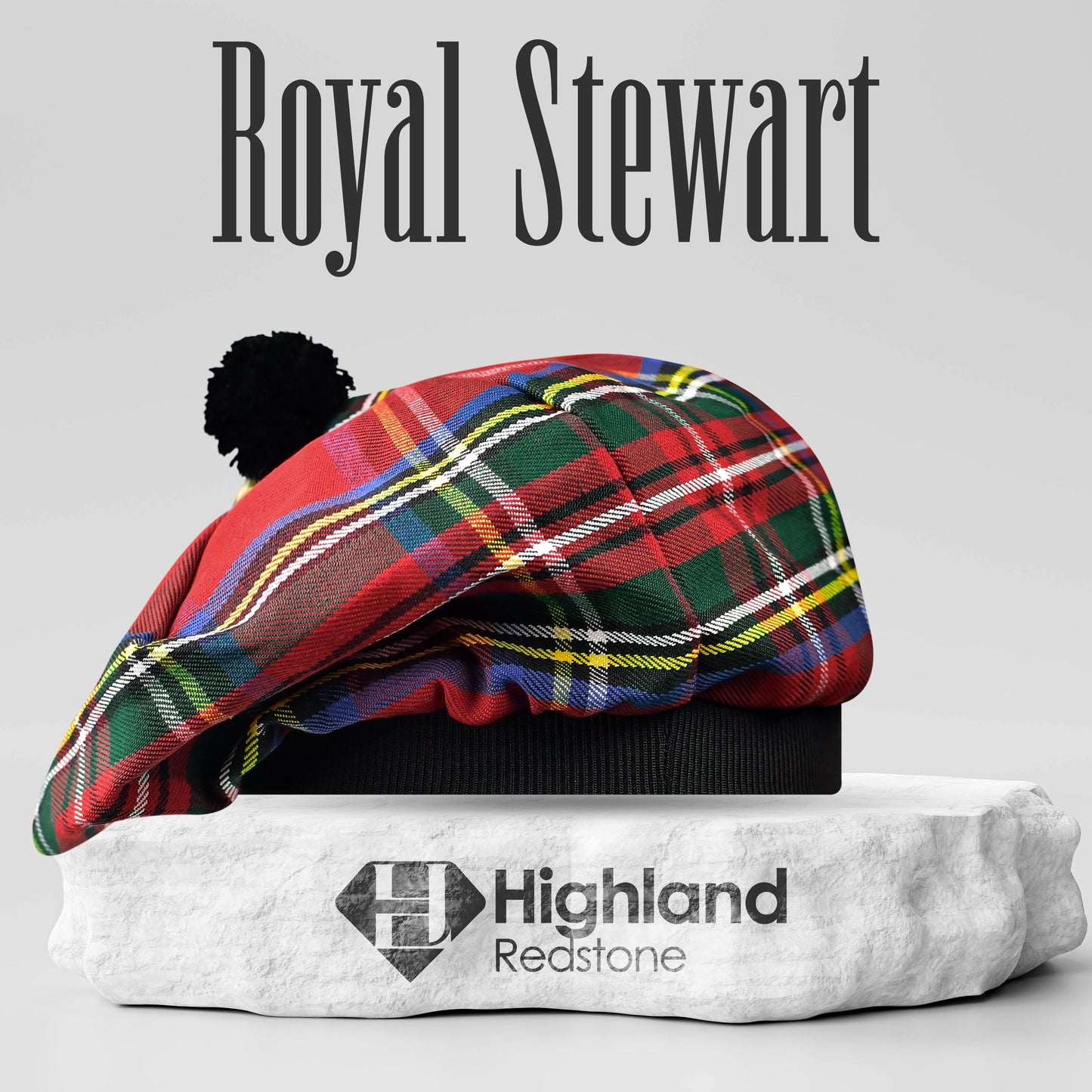 Tam O'Shanter Hat with Pompom | Royal Stewart Tartan
