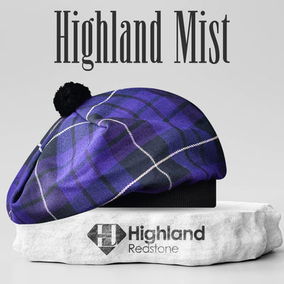 Tam O'Shanter Hat with Pompom | Highland Mist Tartan