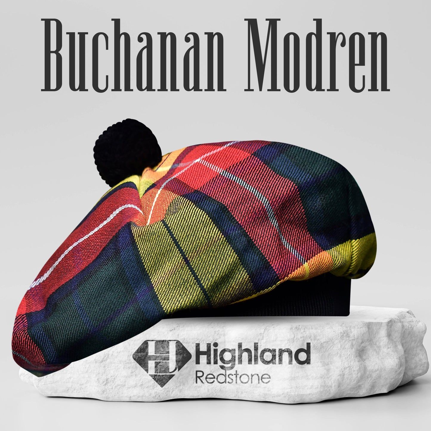 Tam O'Shanter Hat with Pompom | Buchanan Modern Tartan